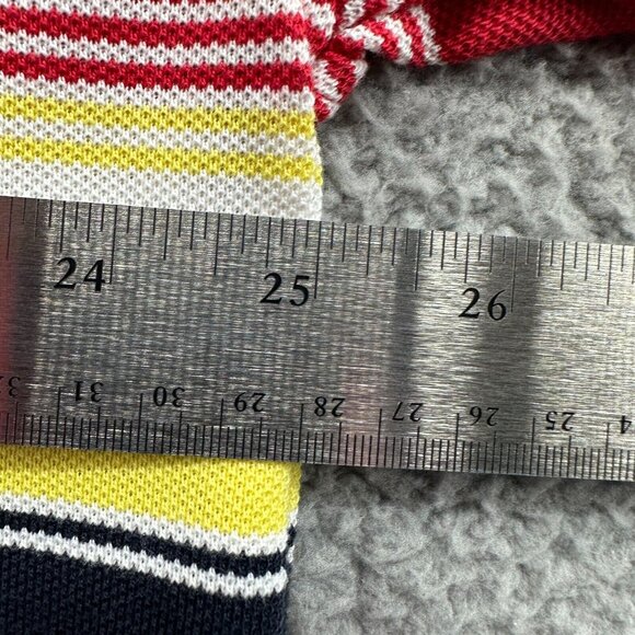 CU‎ Sportswear Mens Polo Shirt 3XL Red Yellow Striped Pullover Short Sleeve - Picture 7 of 11